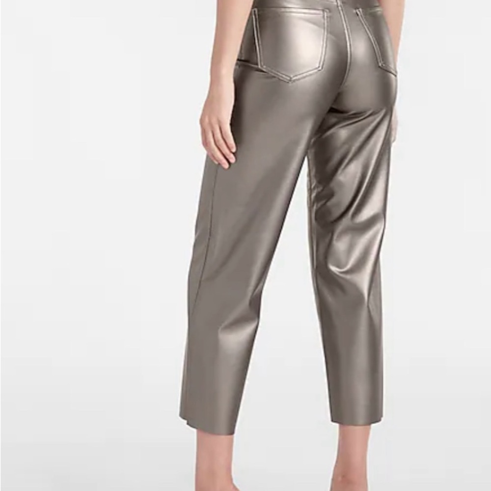 Express Super High Waisted Metallic
Faux Leather Straight Leg Pant NWT - Picture 2 of 3